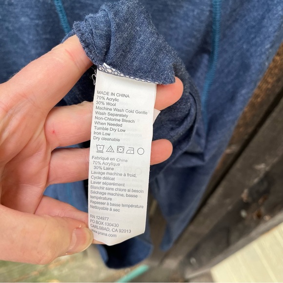 Prana Amanda Wool Blend Dolman Sleeve Top In Blue Sz S - Picture 4 of 15